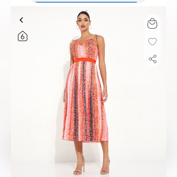 Little Mistress Printed Midaxi Lisa Red Elephant Dress - Picture 3 of 9